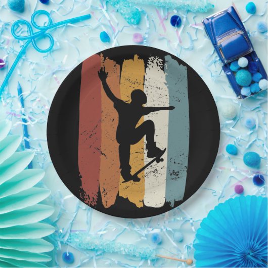 Retro  skateboard papieren bordje (Feest)