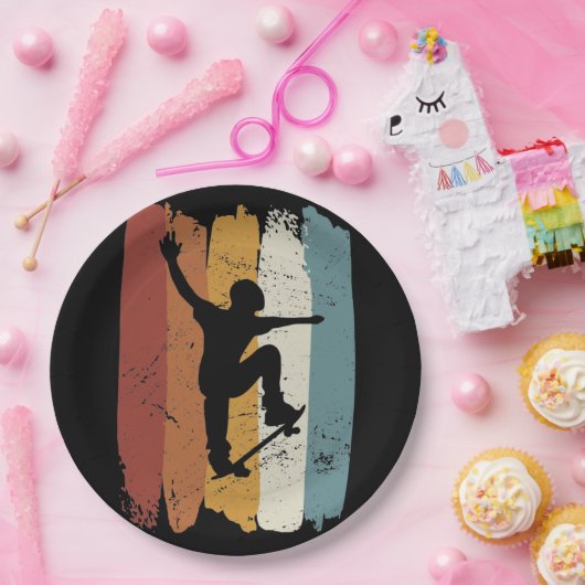 Retro  skateboard papieren bordje (Feest)