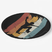 Retro  skateboard papieren bordje (Gekanteld)