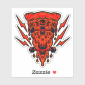 Retro Skateboard Pizza Sinaasappel 4-inch Kiss Cut Sticker (Vel)