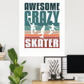 Retro  skateboard poster (Thuiskantoor)