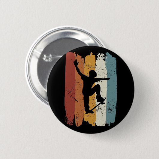 Retro  skateboard ronde button 5,7 cm (Voorkant /achterkant)