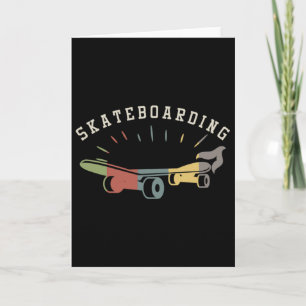 Retro Skateboard Skatebord Skater Skateboarder Sp Kaart