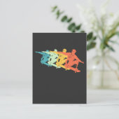 Retro Skateboard Spring Colorful Skateette Silhoue Briefkaart (Staand voorkant)