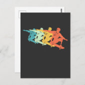 Retro Skateboard Spring Colorful Skateette Silhoue Briefkaart (Voorkant / Achterkant)