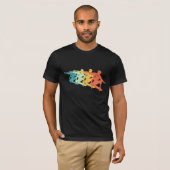 Retro Skateboard Spring Colorful Skateette Silhoue T-shirt (Voorkant volledig)