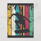 Retro Skateboard springen Silhouette Briefkaart (Voorkant)
