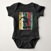 Retro Skateboard springen Silhouette Romper (Voorkant)