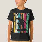 Retro Skateboard springen Silhouette T-shirt (Voorkant)