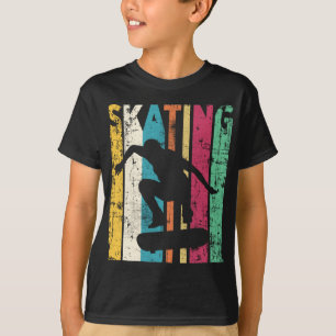Retro Skateboard springen Silhouette T-shirt