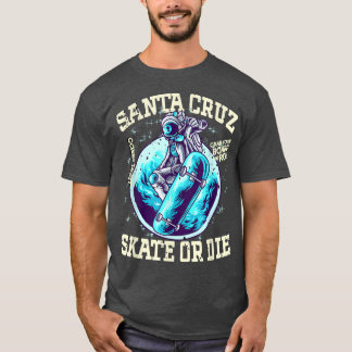Retro  Skateboard Street Draag Santa Cruz als T-shirt