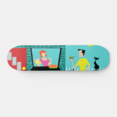 Retro-skateboard van zaterdagochtend persoonlijk skateboard (Horizontaal)