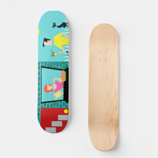 Retro-skateboard van zaterdagochtend persoonlijk skateboard (Voorkant)