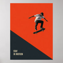 Retro Skateboarden Muur Kunst Poster