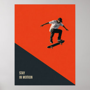 Retro Skateboarden Muur Kunst Poster