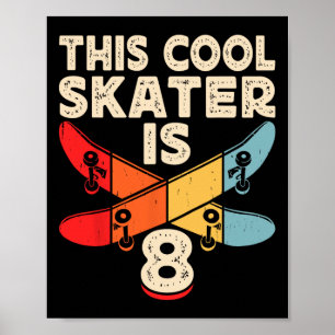 Retro Skateboarden Silhouet Skateboarder Skate Poster