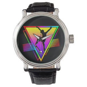 Retro Skateboarden Silhouet Skater Horloge
