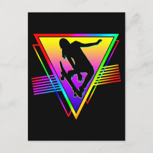 Retro Skateboarden Skater Briefkaart