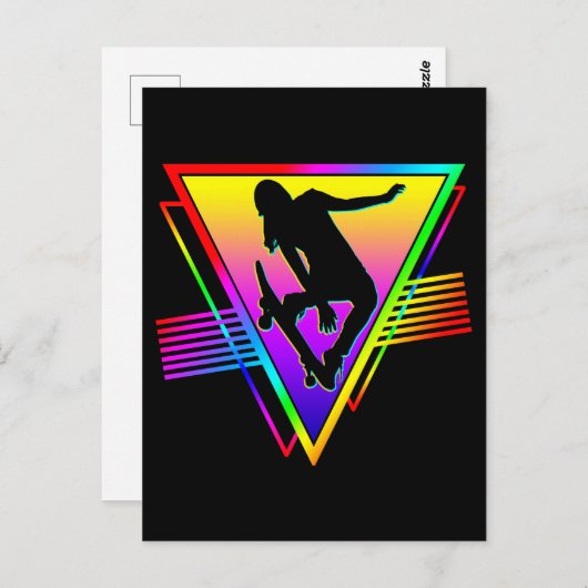 Retro Skateboarden Skater Briefkaart (Voorkant / Achterkant)