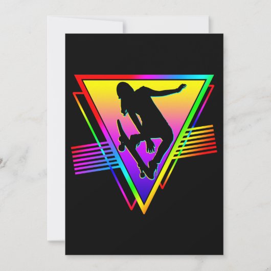 Retro Skateboarden Skater Kaart (Voorkant)