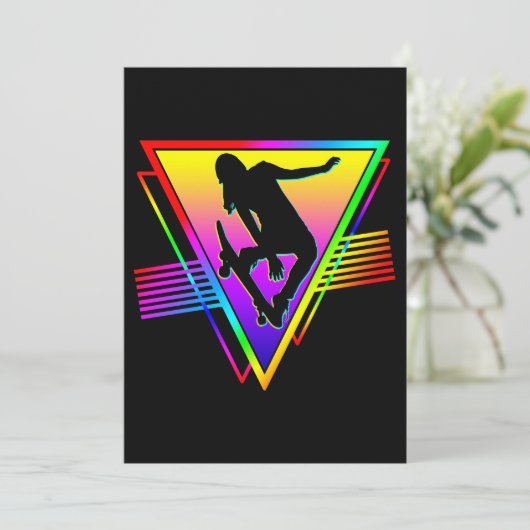 Retro Skateboarden Skater Kaart (Staand voorkant)