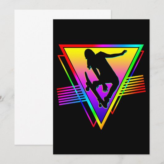 Retro Skateboarden Skater Kaart (Voorkant / Achterkant)