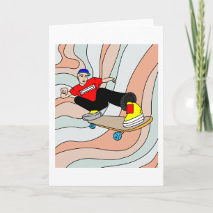 Retro Skateboarder Kaart