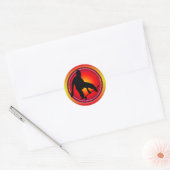 RETRO SKATEBOARDER RONDE STICKER (Envelop)