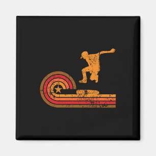 Retro skateboarder silhouet skateboarden jaren 70 magneet