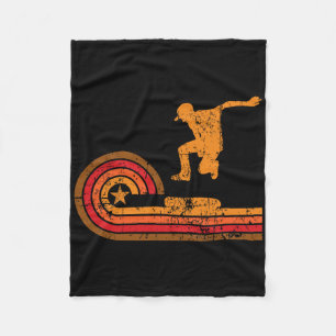 Retro skateboarder silhouet uit de jaren 70 skateb fleece deken