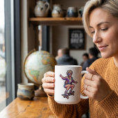 Retro Skater Moeder Tijdperk Aangepaste Naam Grote Koffiemok
