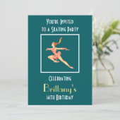 Retro Skater Skater Party Kaart (Staand voorkant)