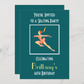 Retro Skater Skater Party Kaart (Voorkant / Achterkant)