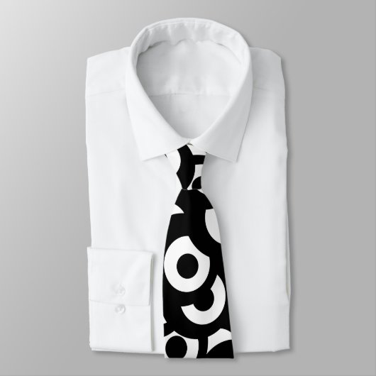 Retro Skating Wheels Modern Black White Stropdas (Gebonden)