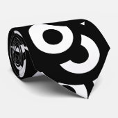 Retro Skating Wheels Modern Black White Stropdas (Opgerold)
