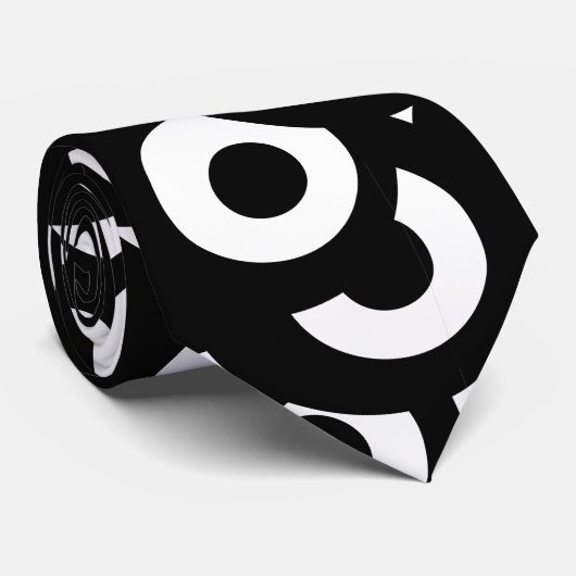 Retro Skating Wheels Modern Black White Stropdas (Opgerold)