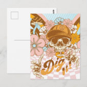 Retro Skelet Botanische Bloemen Briefkaart (Voorkant / Achterkant)