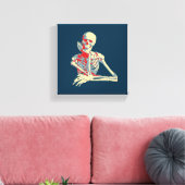 retro skelet canvas afdruk (Insitu (Woonkamer))