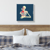 retro skelet canvas afdruk (Insitu (Slaapkamer))