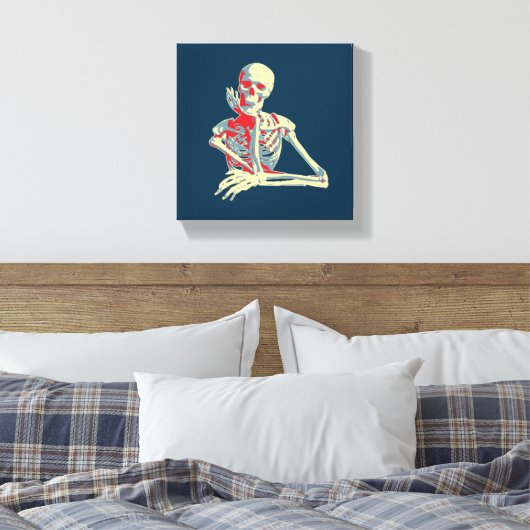 retro skelet canvas afdruk (Insitu (Slaapkamer))