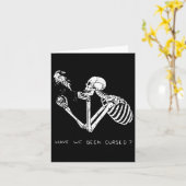 Retro Skelet Halloween Kostuum Leuke Enge Schedel Kaart (Gele Bloem)