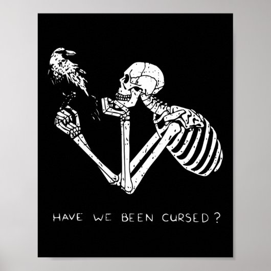 Retro Skelet Halloween Kostuum Leuke Enge Schedel  Poster (Voorkant)