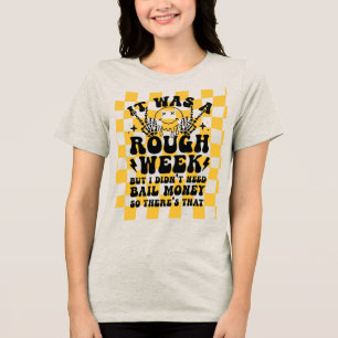 Retro skelet handen grappige spreuk Tri-Blend shirt