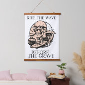 Retro Skelet Surfen Ride De Golf Voor Hangend Wandkleed (Slaapkamer)
