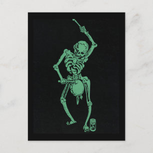 Retro Skeletale drummer Briefkaart