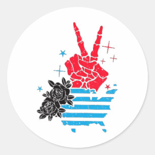 Retro Skeleton Born Free maar nu ben ik duur 4e Ronde Sticker