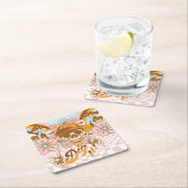 Retro Skeleton Botanische Florals Birthday Party Kartonnen Onderzetters (Insitu)