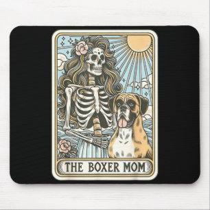 Retro Skeleton Boxer Hond Mama Tarot Kaart Hond Mo Muismat