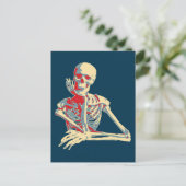 Retro Skeleton Briefkaart (Staand voorkant)