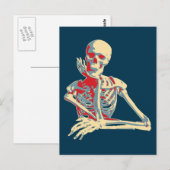 Retro Skeleton Briefkaart (Voorkant / Achterkant)